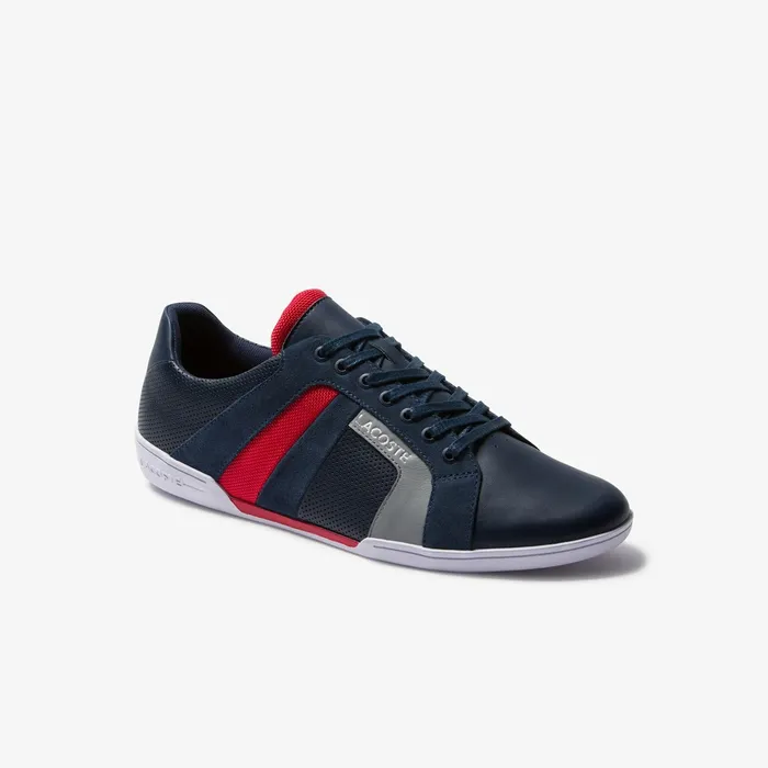 Chaymon Club Leather and Suede Sneakers NvyRed Mens Lacoste Sneakers Shop Online