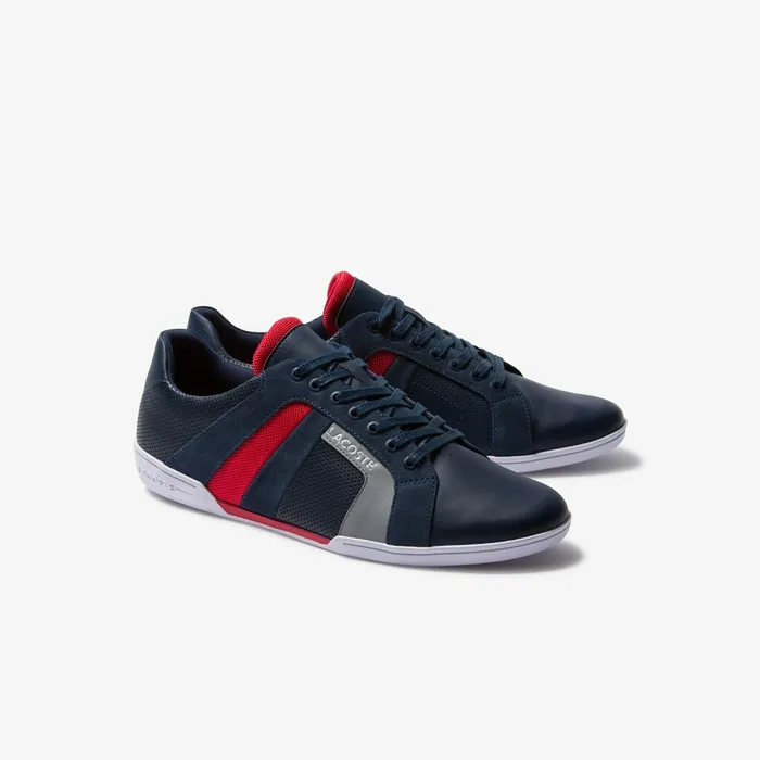 Chaymon Club Leather and Suede Sneakers NvyRed Mens Lacoste Sneakers Shop Online