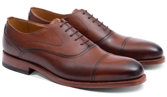 CherwellHand Brushed Brown Mens Barker Shoes Oxfords