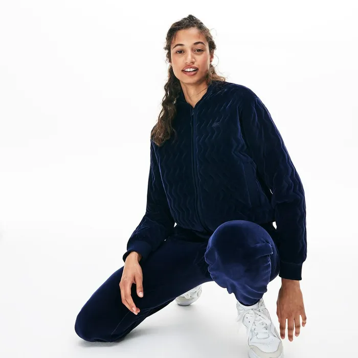 ChevronStitch Velour Cropped Varsity Jacket Navy Blue Womens Lacoste Jackets and Coats Gift 4 You ChevronStitch Velour Cropped Varsity Jacket Navy Blue Womens Lacoste Jackets and Coats Gift 4 You