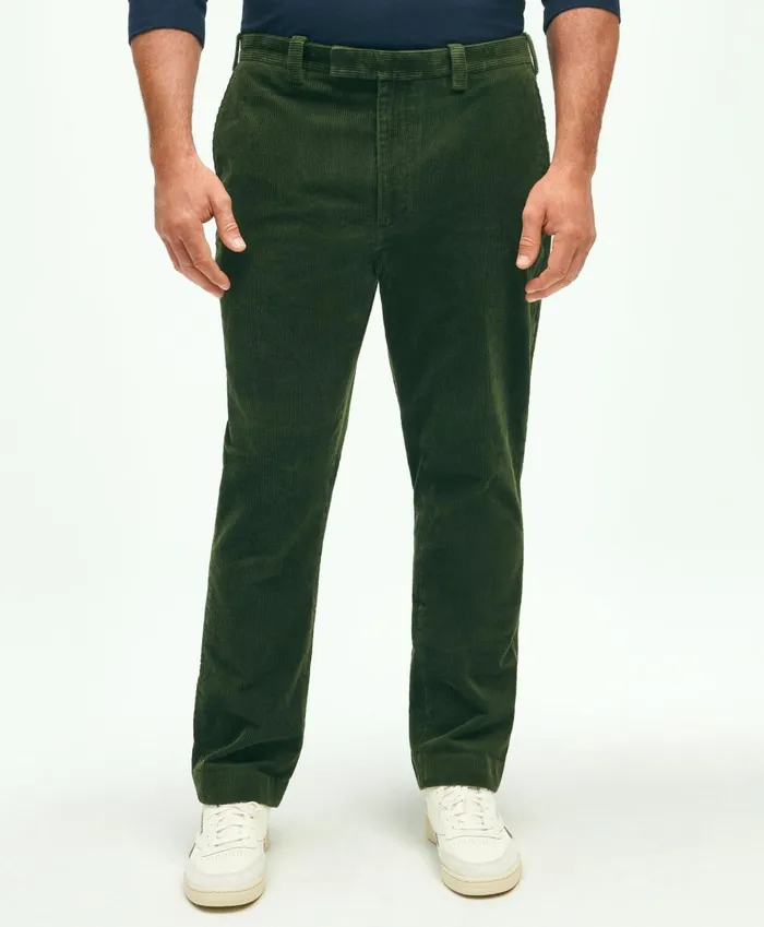 Chinos andamp Casual Pants Men Brooks Brothers Big andamp Tall Wide Wale Corduroy Pants Dark Green