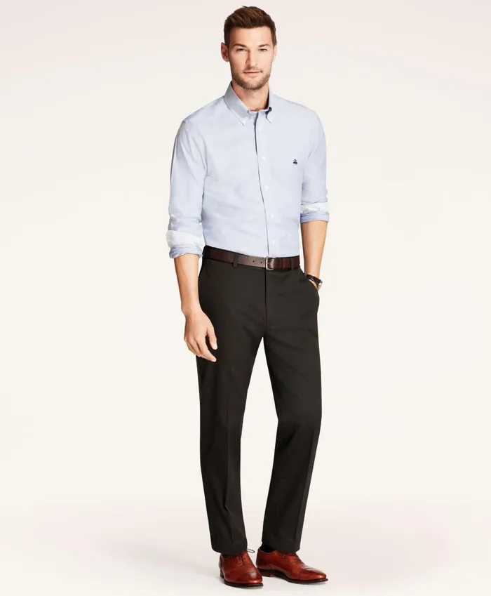 Chinos andamp Casual Pants Men Brooks Brothers Clark StraightFit Stretch Advantage Chino Pants Black