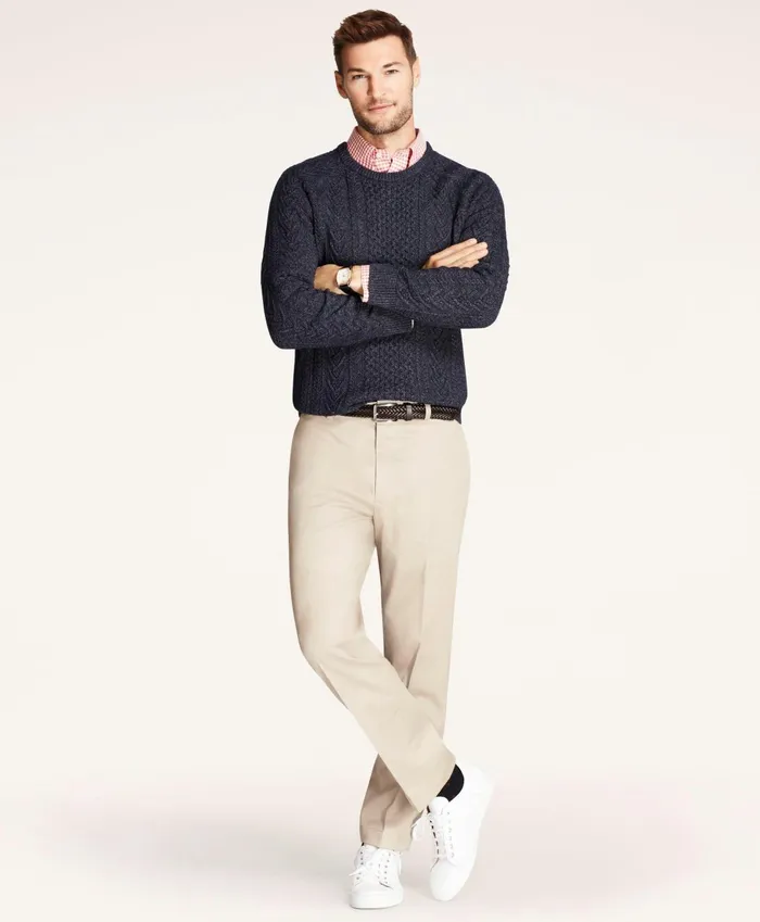 Chinos andamp Casual Pants Men Brooks Brothers Clark StraightFit Stretch Advantage Chino Pants Khaki