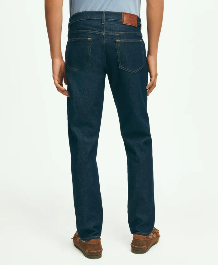 Chinos andamp Casual Pants Men Brooks Brothers Classic Slim Fit Denim Jeans Dark Blue