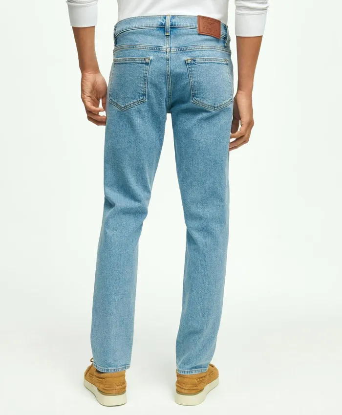 Chinos andamp Casual Pants Men Brooks Brothers Classic Slim Fit Denim Jeans Light Blue