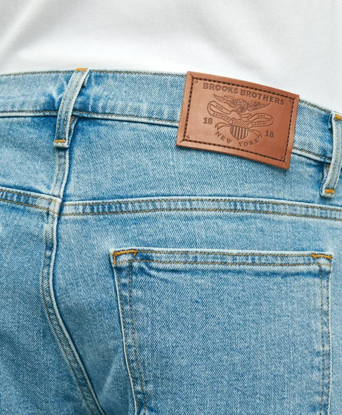 Chinos andamp Casual Pants Men Brooks Brothers Classic Slim Fit Denim Jeans Light Blue