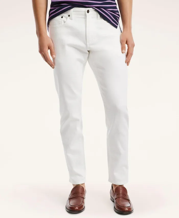 Chinos andamp Casual Pants Men Brooks Brothers Classic Slim Fit Denim Jeans White Chinos andamp Casual Pants Men Brooks Brothers Classic Slim Fit Denim Jeans White