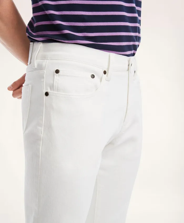 Chinos andamp Casual Pants Men Brooks Brothers Classic Slim Fit Denim Jeans White