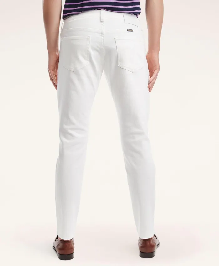 Chinos andamp Casual Pants Men Brooks Brothers Classic Slim Fit Denim Jeans White