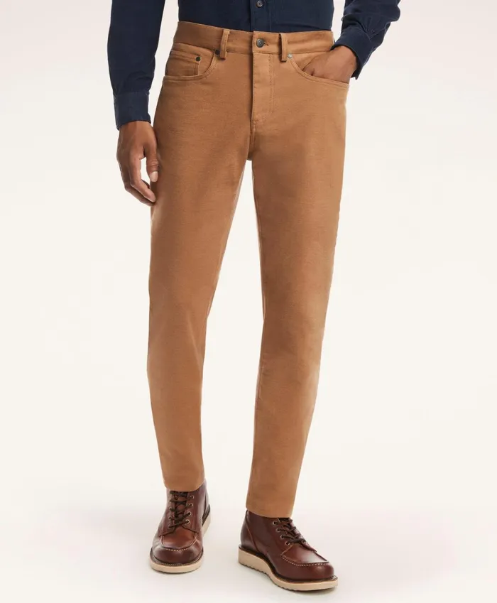 Chinos andamp Casual Pants Men Brooks Brothers Cotton Moleskin Pants Beige