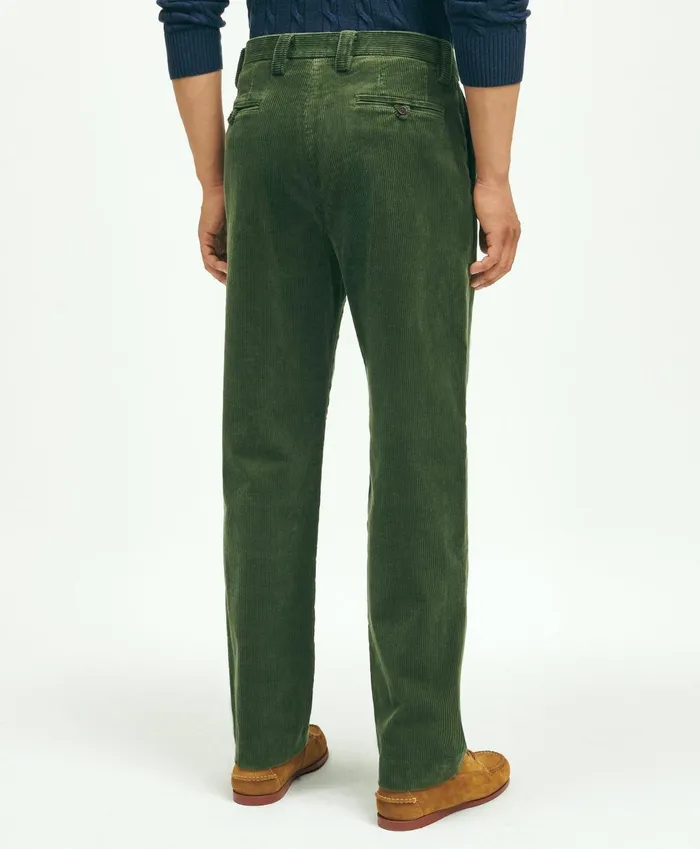 Chinos andamp Casual Pants Men Brooks Brothers Elliot Fit Cotton WideWale Corduroy Pants Dark Green