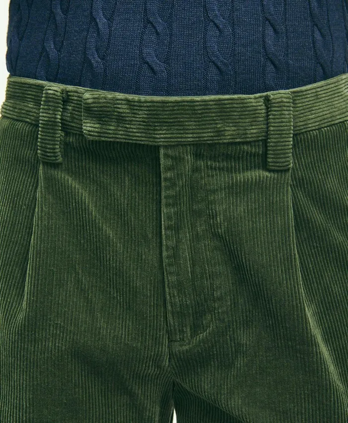 Chinos andamp Casual Pants Men Brooks Brothers Elliot Fit Cotton WideWale Corduroy Pants Dark Green