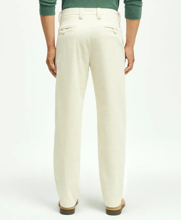 Chinos andamp Casual Pants Men Brooks Brothers Elliot Fit Cotton WideWale Corduroy Pants Natural
