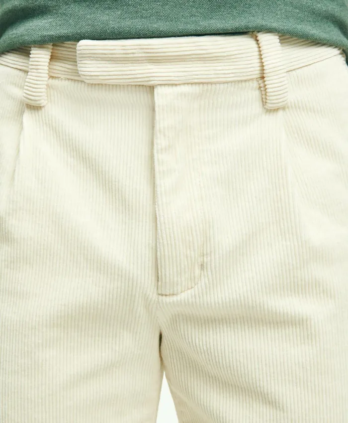 Chinos andamp Casual Pants Men Brooks Brothers Elliot Fit Cotton WideWale Corduroy Pants Natural