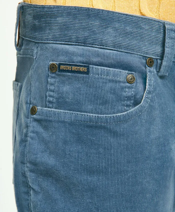 Chinos andamp Casual Pants Men Brooks Brothers FivePocket Stretch Corduroy Pants Blue