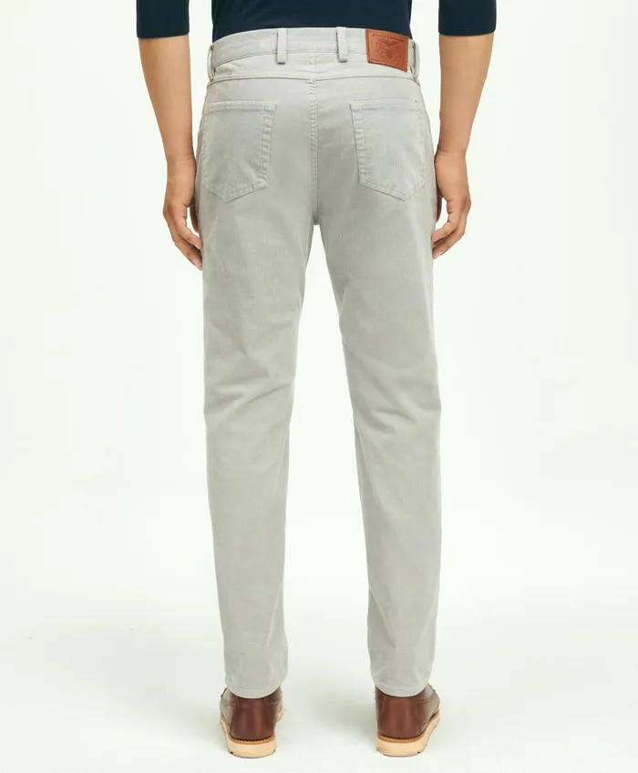 Chinos andamp Casual Pants Men Brooks Brothers FivePocket Stretch Corduroy Pants Grey
