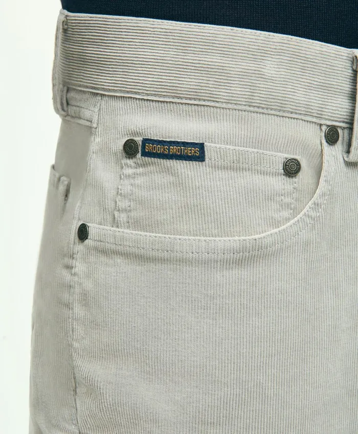 Chinos andamp Casual Pants Men Brooks Brothers FivePocket Stretch Corduroy Pants Grey
