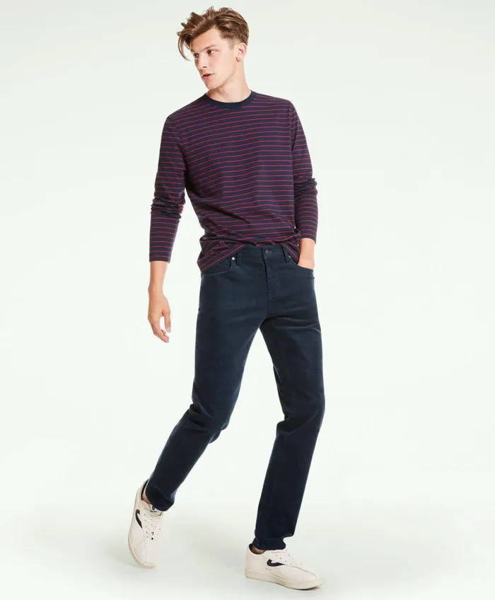 Chinos andamp Casual Pants Men Brooks Brothers FivePocket Stretch Corduroy Pants Navy