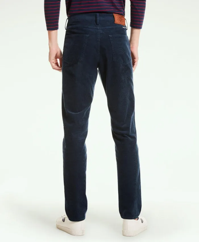 Chinos andamp Casual Pants Men Brooks Brothers FivePocket Stretch Corduroy Pants Navy