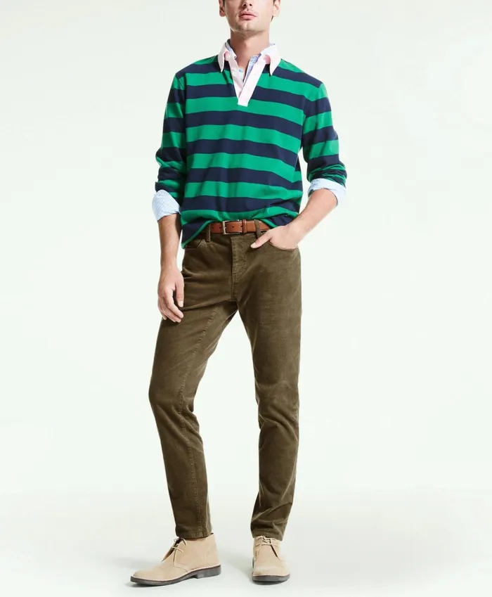 Chinos andamp Casual Pants Men Brooks Brothers FivePocket Stretch Corduroy Pants Olive