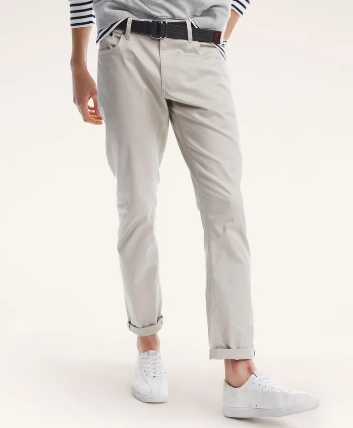 Chinos andamp Casual Pants Men Brooks Brothers FivePocket Stretch Cotton Twill Pants Natural Chinos andamp Casual Pants Men Brooks Brothers FivePocket Stretch Cotton Twill Pants Natural