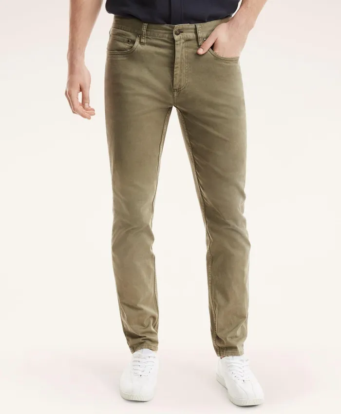 Chinos andamp Casual Pants Men Brooks Brothers FivePocket Stretch Cotton Twill Pants Olive Chinos andamp Casual Pants Men Brooks Brothers FivePocket Stretch Cotton Twill Pants Olive