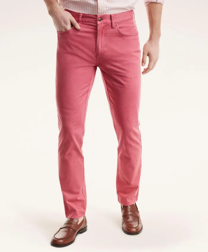 Chinos andamp Casual Pants Men Brooks Brothers FivePocket Stretch Cotton Twill Pants Red Chinos andamp Casual Pants Men Brooks Brothers FivePocket Stretch Cotton Twill Pants Red