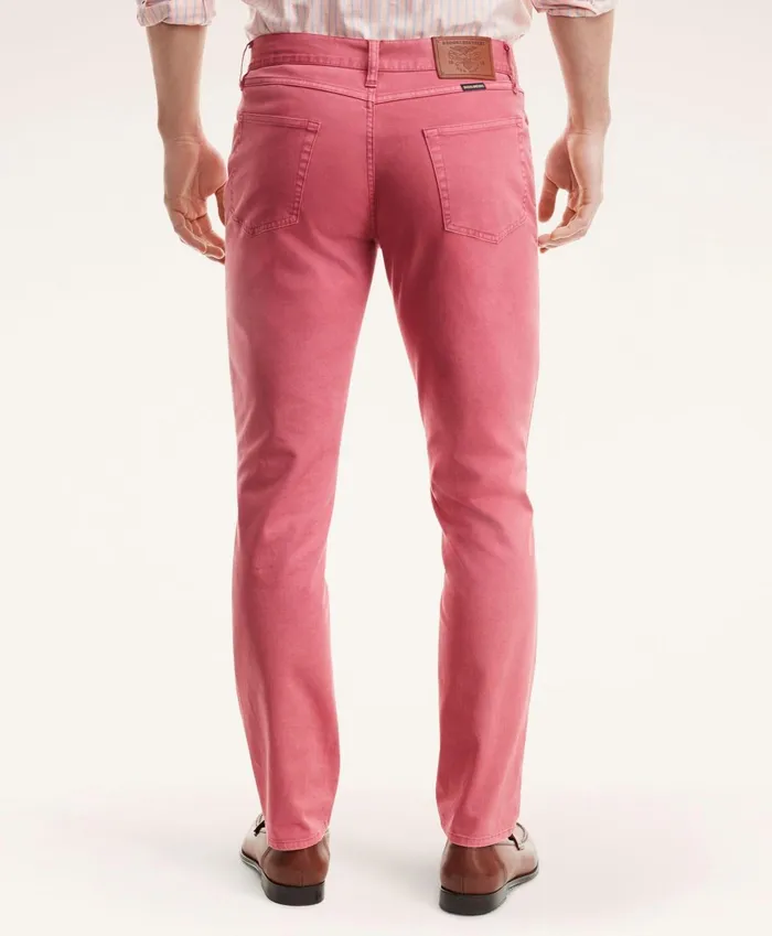Chinos andamp Casual Pants Men Brooks Brothers FivePocket Stretch Cotton Twill Pants Red