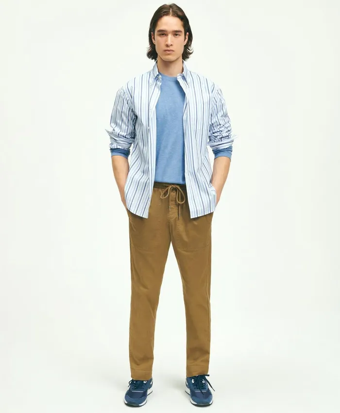 Chinos andamp Casual Pants Men Brooks Brothers Friday Drawstring Chino Pants Olive