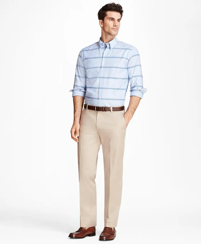 Chinos andamp Casual Pants Men Brooks Brothers Milano SlimFit Stretch Advantage Chino Pants Khaki