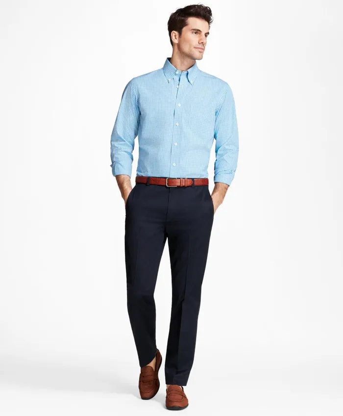 Chinos andamp Casual Pants Men Brooks Brothers Milano SlimFit Stretch Advantage Chino Pants Navy