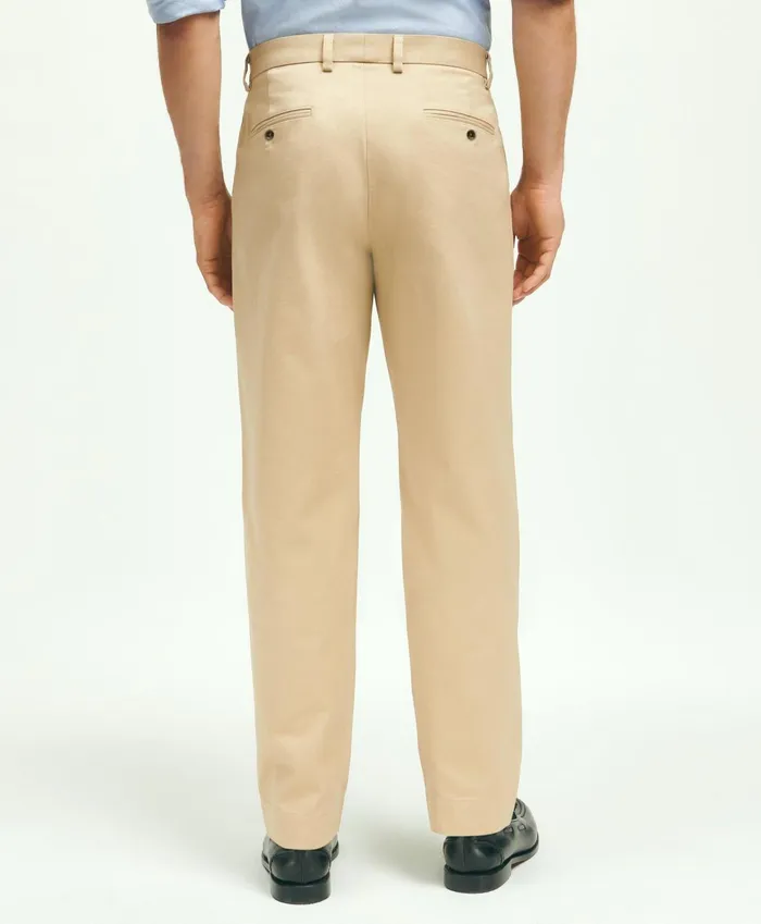 Chinos andamp Casual Pants Men Brooks Brothers PleatFront Cotton Vintage Chino Pants Beige