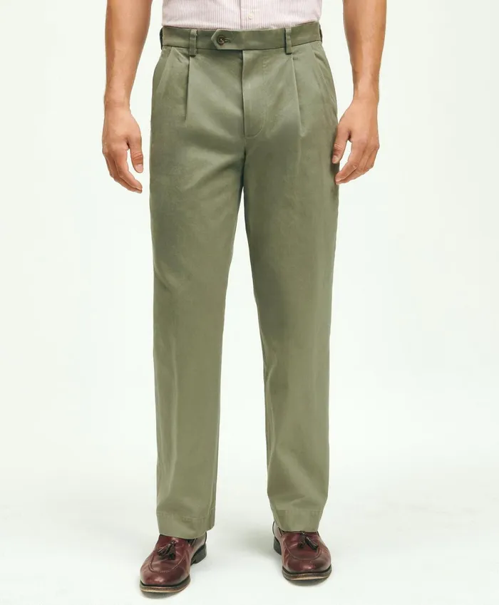 Chinos andamp Casual Pants Men Brooks Brothers PleatFront Cotton Vintage Chino Pants Green Chinos andamp Casual Pants Men Brooks Brothers PleatFront Cotton Vintage Chino Pants Green