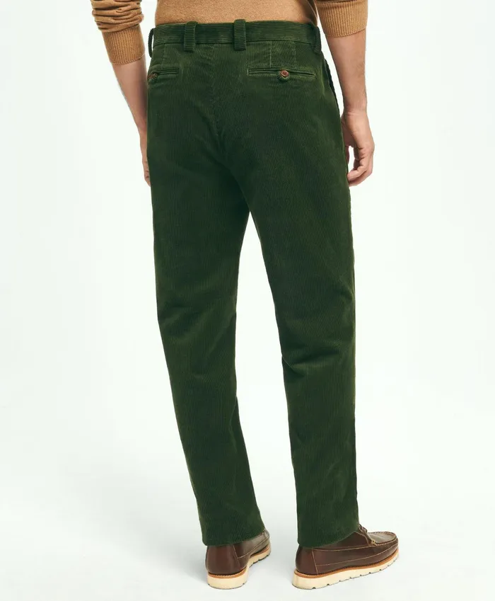 Chinos andamp Casual Pants Men Brooks Brothers Regular Fit Cotton WideWale Corduroy Pants Dark Green