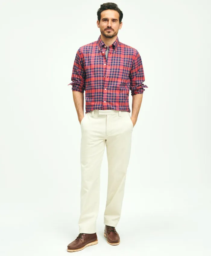 Chinos andamp Casual Pants Men Brooks Brothers Regular Fit Cotton WideWale Corduroy Pants Natural