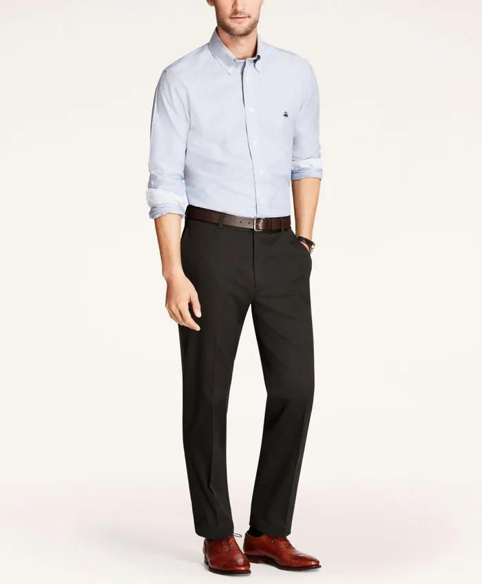 Chinos andamp Casual Pants Men Brooks Brothers Regular Fit Stretch Cotton Advantage Chino Pants Black