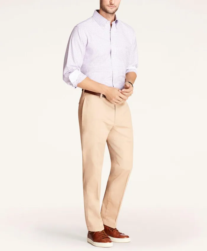 Chinos andamp Casual Pants Men Brooks Brothers Regular Fit Stretch Cotton Advantage Chino Pants Dark Khaki