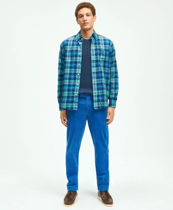 Chinos andamp Casual Pants Men Brooks Brothers Slim Fit Cotton WideWale Corduroy Pants Blue