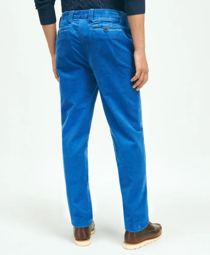 Chinos andamp Casual Pants Men Brooks Brothers Slim Fit Cotton WideWale Corduroy Pants Blue
