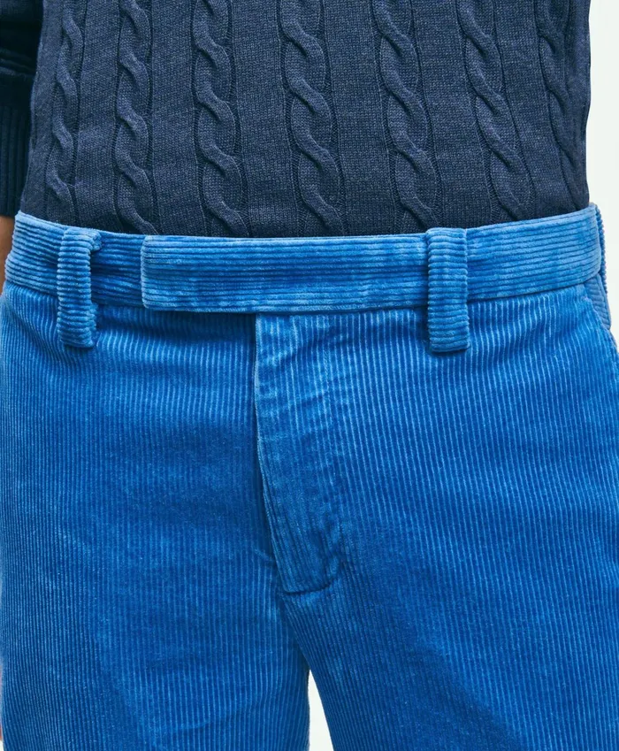 Chinos andamp Casual Pants Men Brooks Brothers Slim Fit Cotton WideWale Corduroy Pants Blue