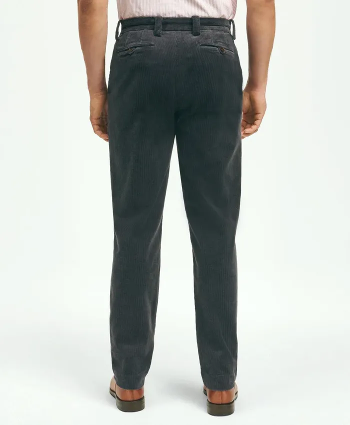 Chinos andamp Casual Pants Men Brooks Brothers Slim Fit Cotton WideWale Corduroy Pants Charcoal