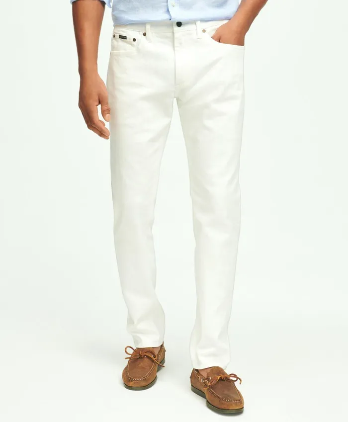 Chinos andamp Casual Pants Men Brooks Brothers Slim Fit Denim Jeans White