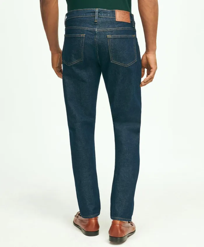 Chinos andamp Casual Pants Men Brooks Brothers Straight Fit Denim Jeans Dark Blue