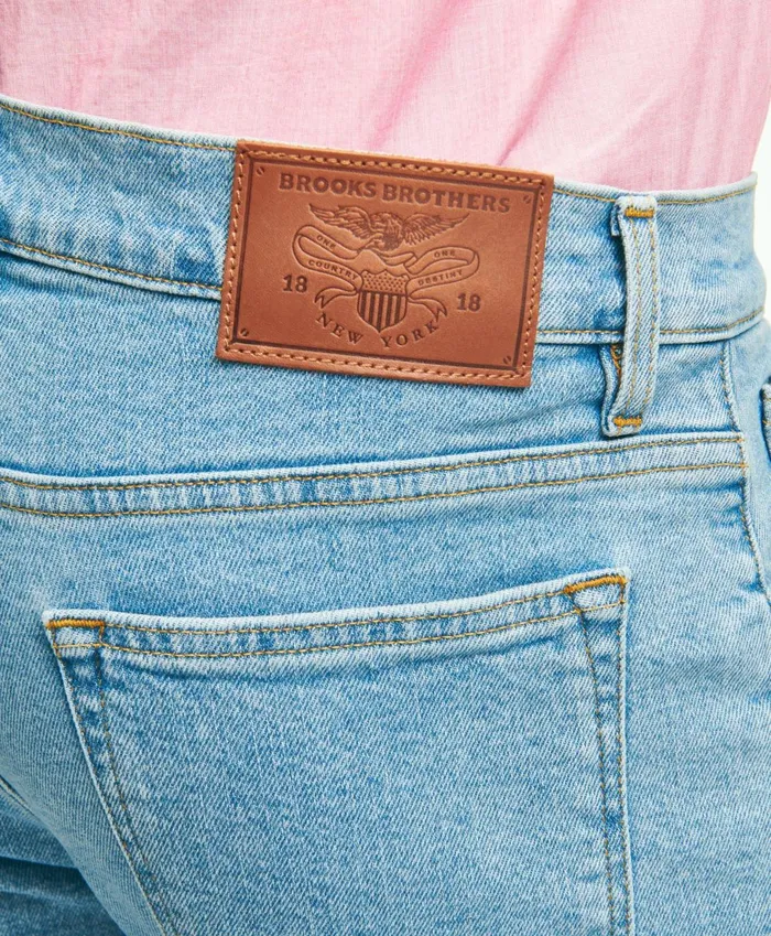 Chinos andamp Casual Pants Men Brooks Brothers Straight Fit Denim Jeans Light Blue