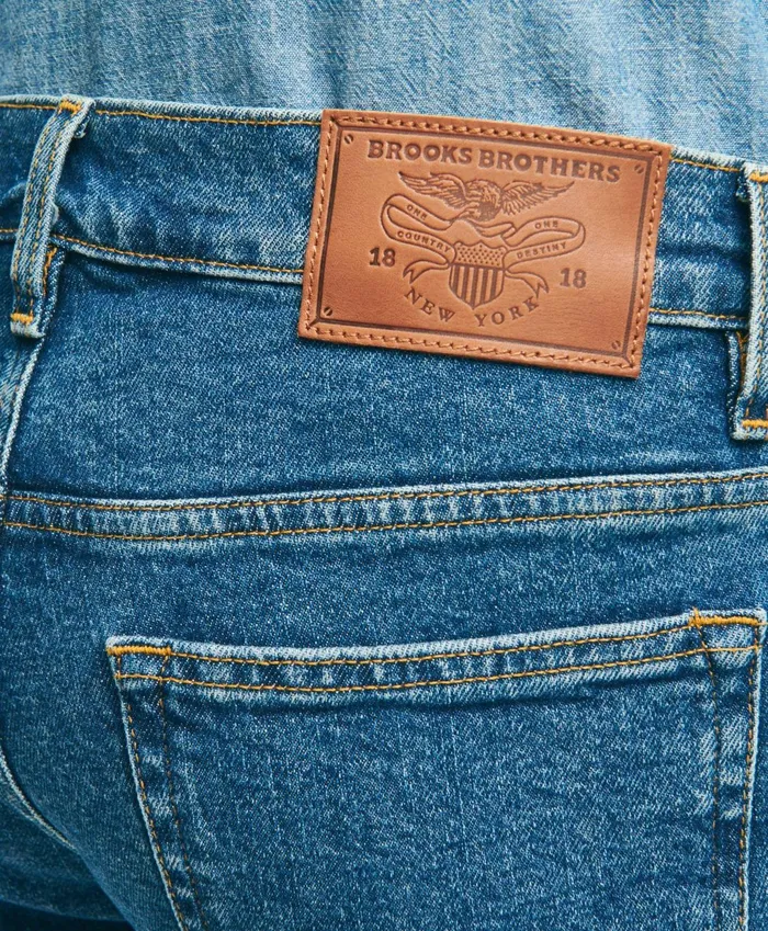 Chinos andamp Casual Pants Men Brooks Brothers Straight Fit Denim Jeans Medium Blue
