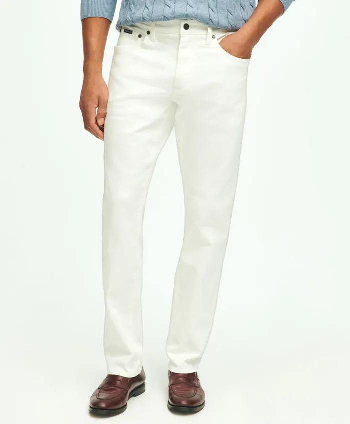 Chinos andamp Casual Pants Men Brooks Brothers Straight Fit Denim Jeans White Chinos andamp Casual Pants Men Brooks Brothers Straight Fit Denim Jeans White