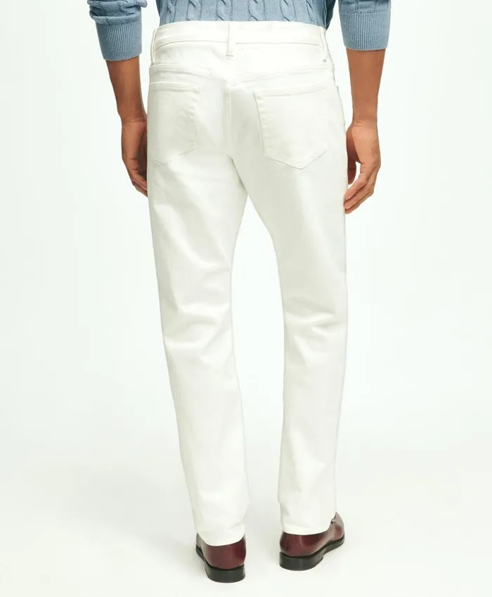 Chinos andamp Casual Pants Men Brooks Brothers Straight Fit Denim Jeans White
