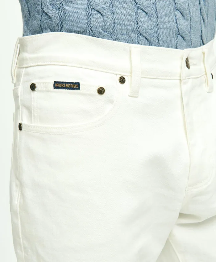 Chinos andamp Casual Pants Men Brooks Brothers Straight Fit Denim Jeans White