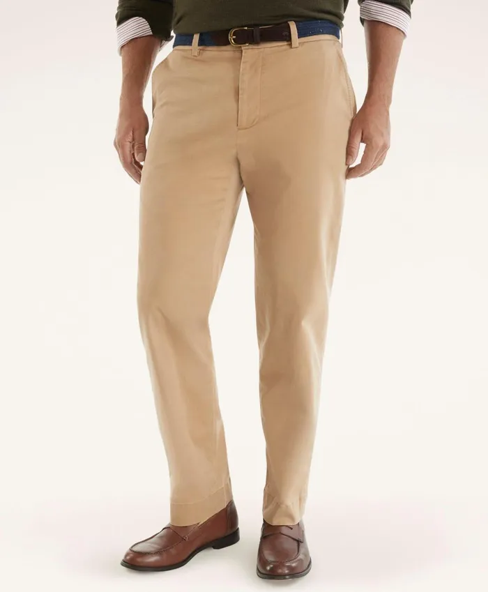 Chinos andamp Casual Pants Men Brooks Brothers Washed Stretch Chino Pants Dark Beige