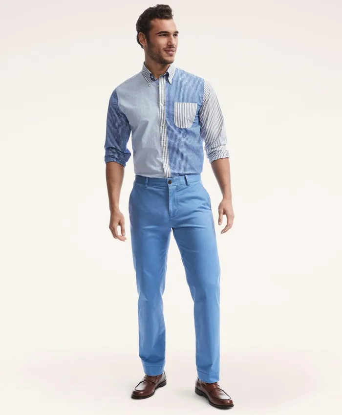 Chinos andamp Casual Pants Men Brooks Brothers Washed Stretch Chino Pants Dark Blue
